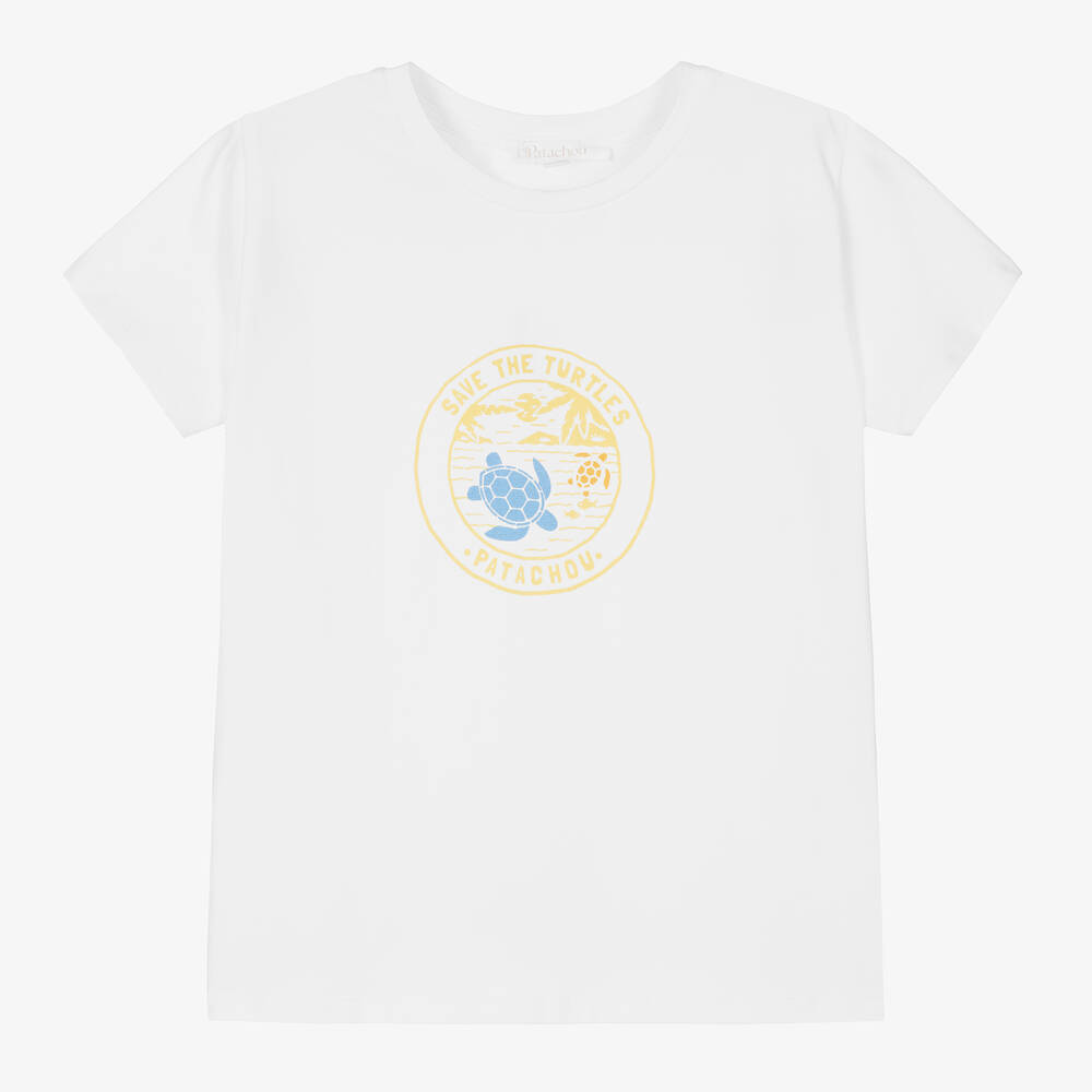 Patachou - T-shirt blanc en coton garçon | Childrensalon
