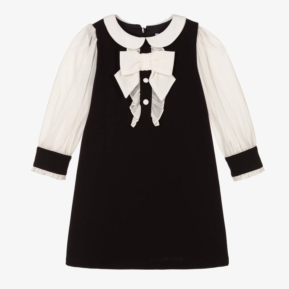 Patachou - Girls Black & Ivory Smart Dress | Childrensalon