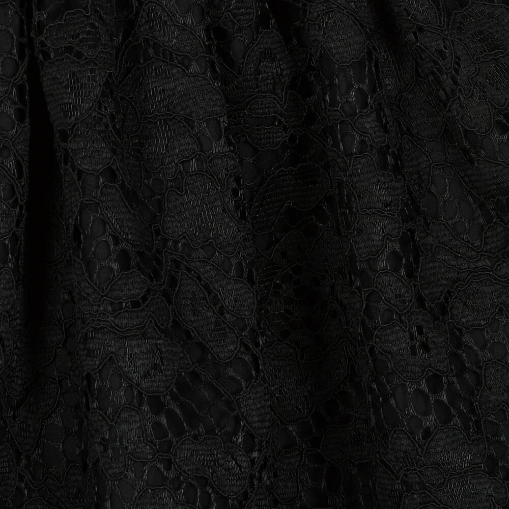 Patachou - Girls Black Lace & Velvet Dress | Childrensalon