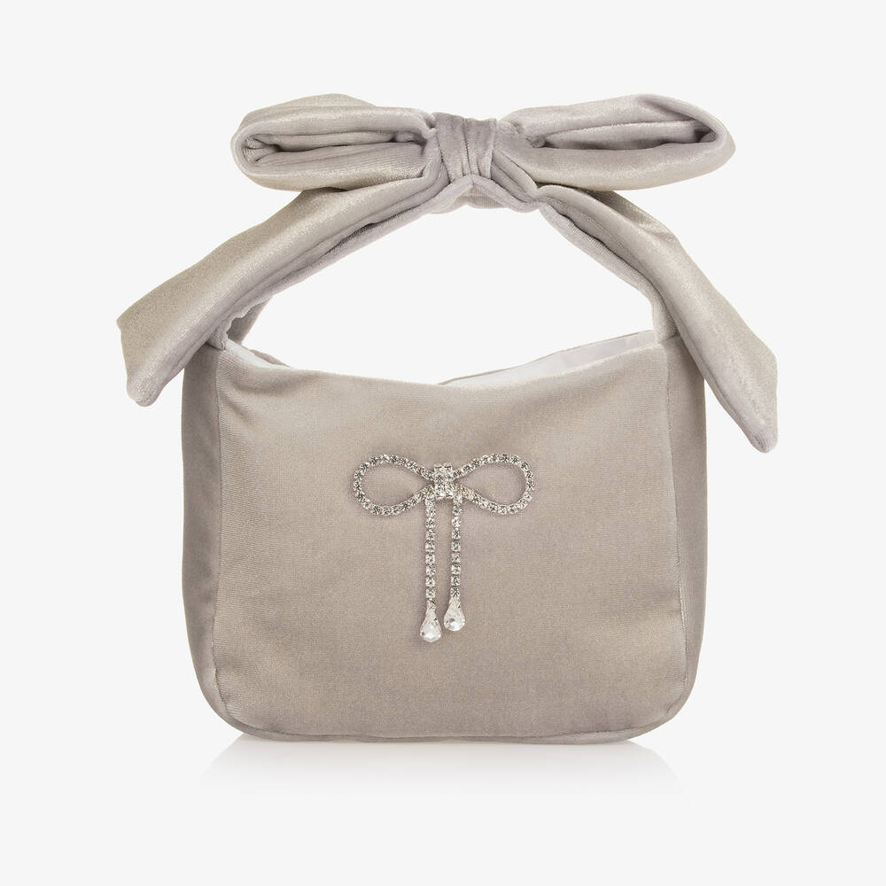 Patachou - Girls Gold Velour Handbag (21cm) | Childrensalon