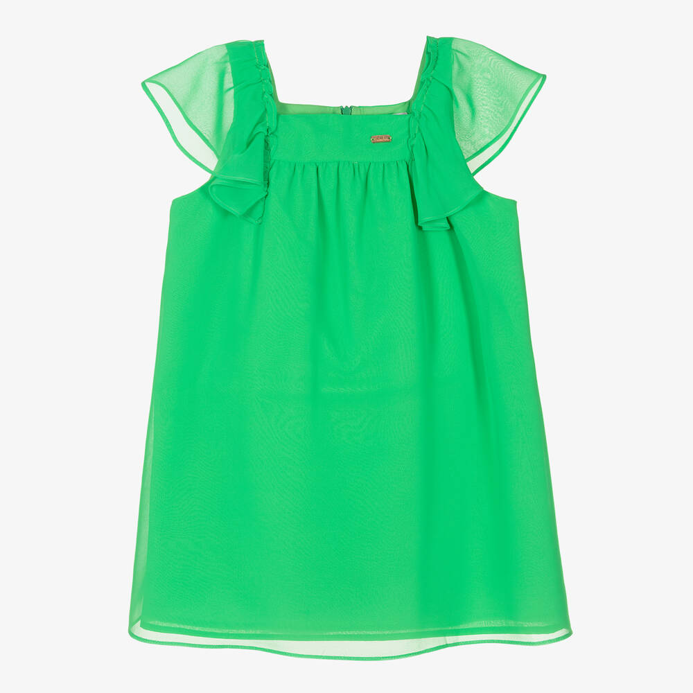 Patachou - Girls Green Chiffon Dress | Childrensalon