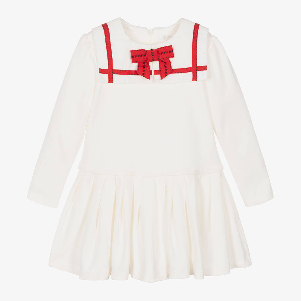 Patachou - Girls Ivory Cotton Jersey Sailor Dress | Childrensalon