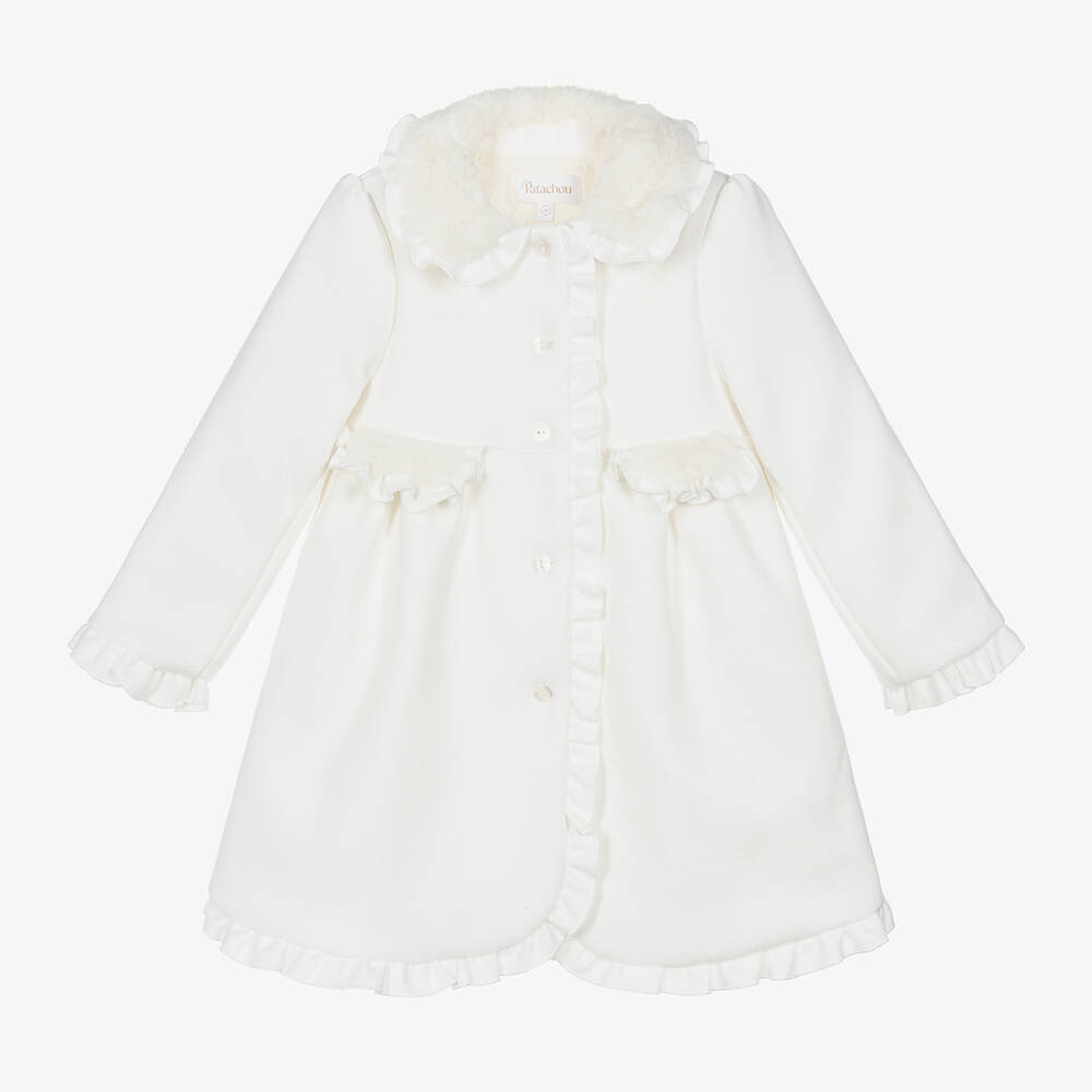 Patachou - Girls Ivory Felted Coat | Childrensalon