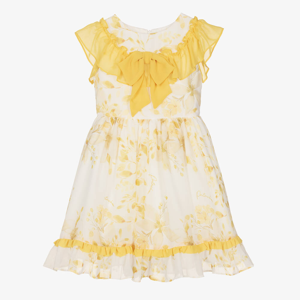 Patachou - Girls Ivory & Yellow Floral Print Dress | Childrensalon