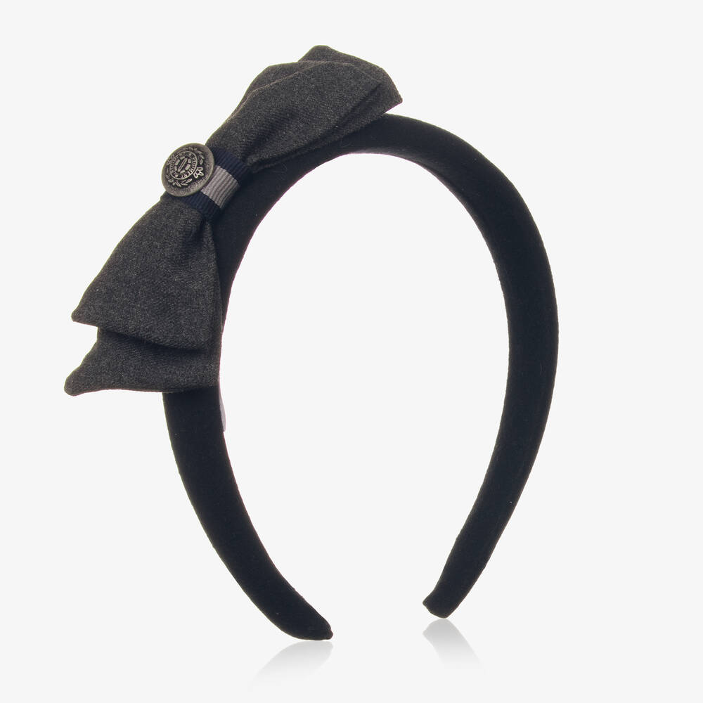 Patachou - Girls Navy Blue Bow Hairband | Childrensalon