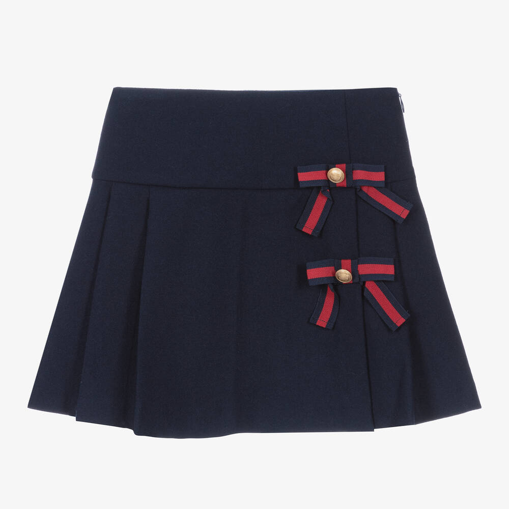 Patachou - Girls Navy Blue Bows Skirt | Childrensalon