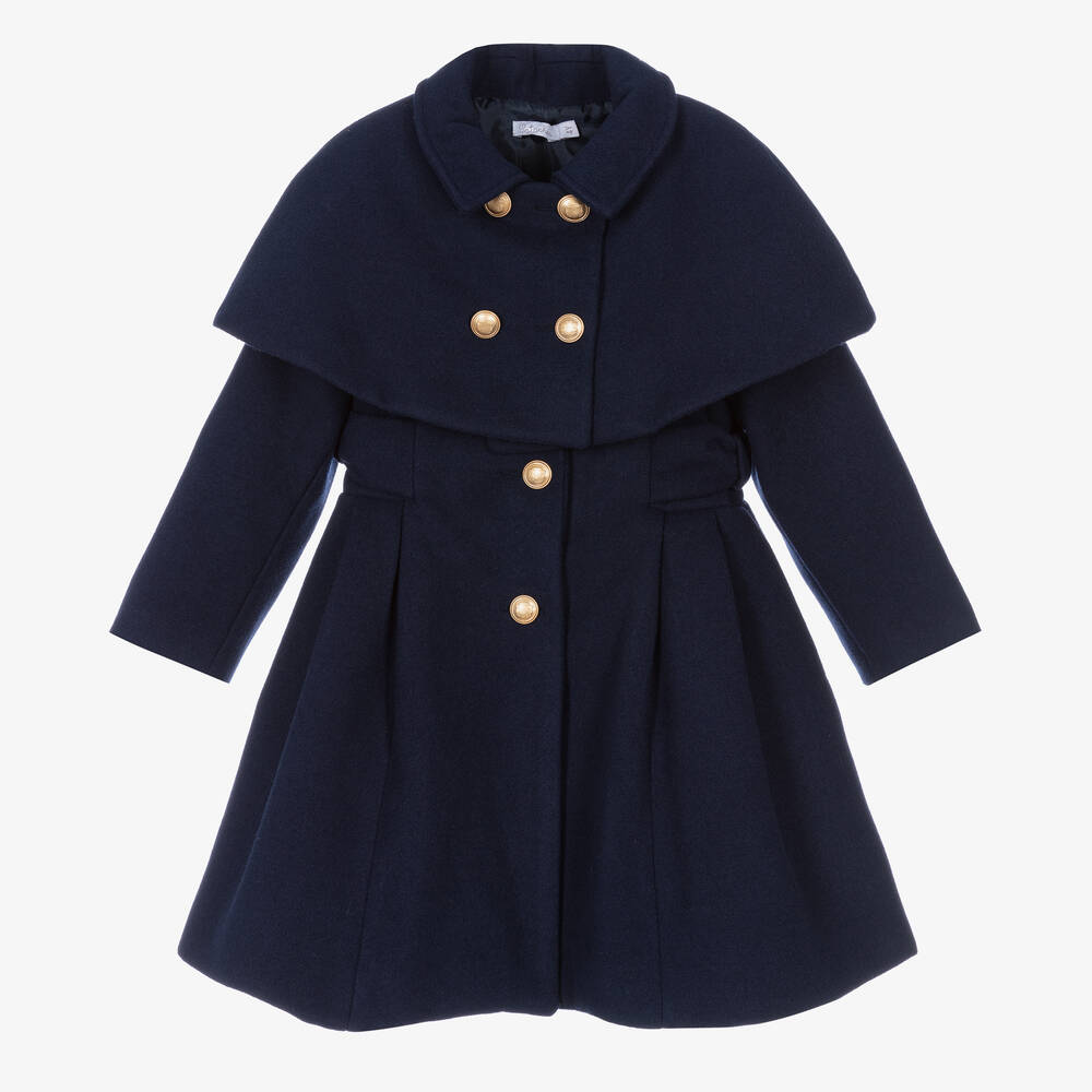 Patachou - Girls Navy Blue Coat | Childrensalon