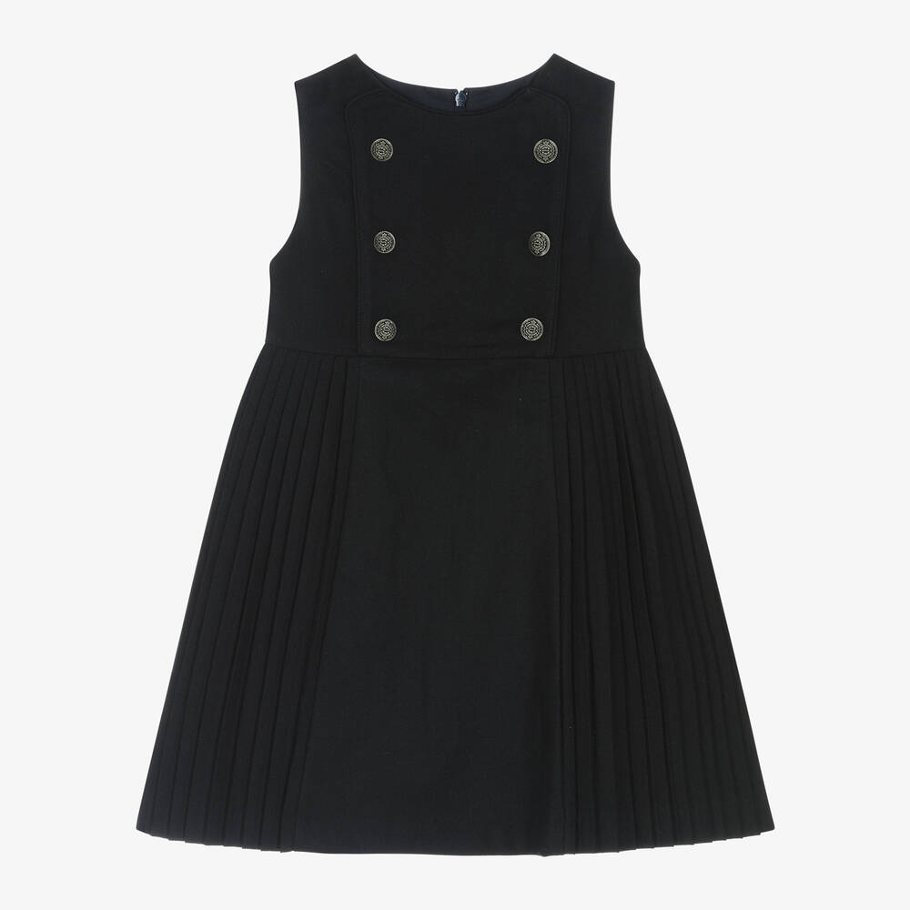 Patachou - Girls Navy Blue Pinafore Dress | Childrensalon