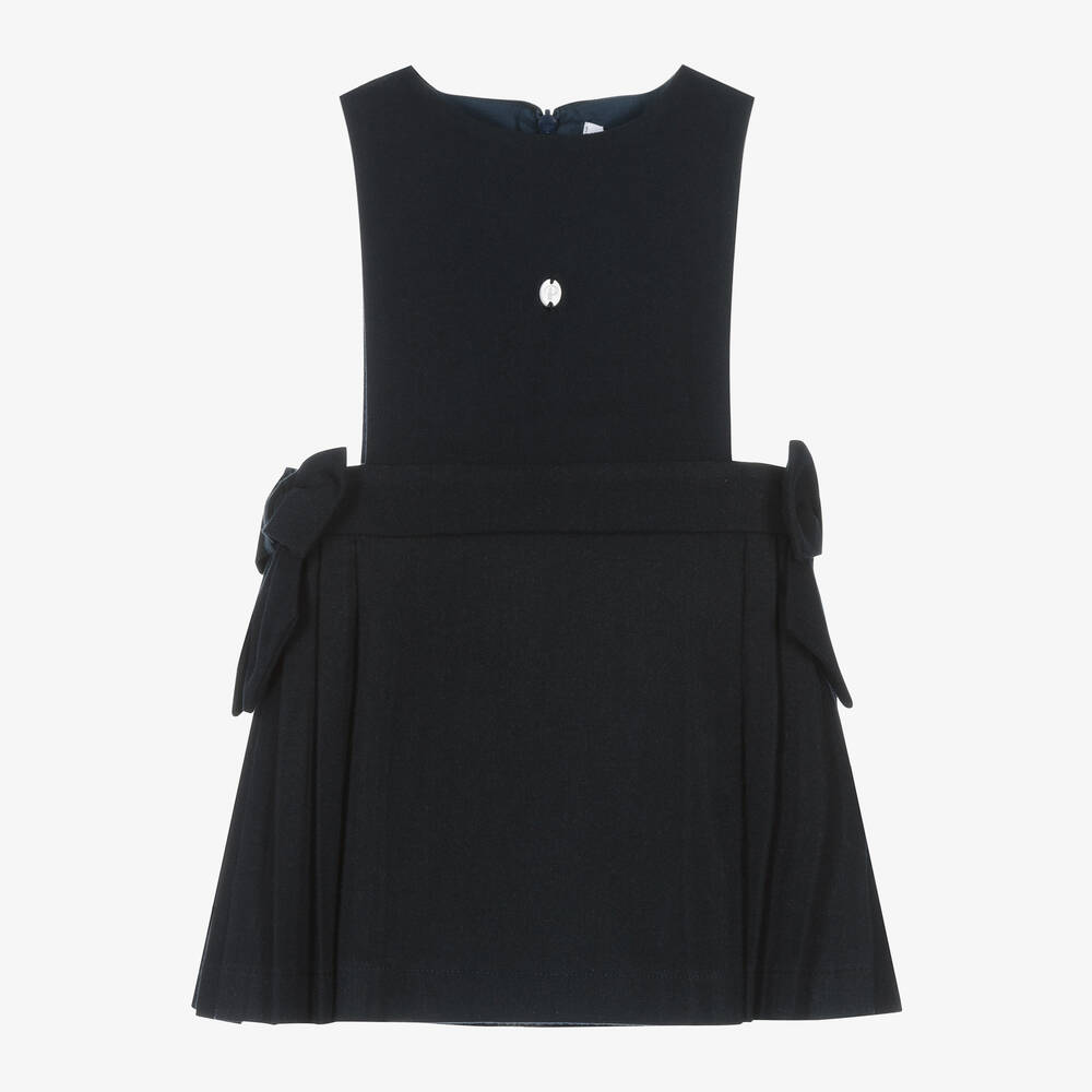 Patachou -  Girls Navy Blue Pinafore Dress | Childrensalon