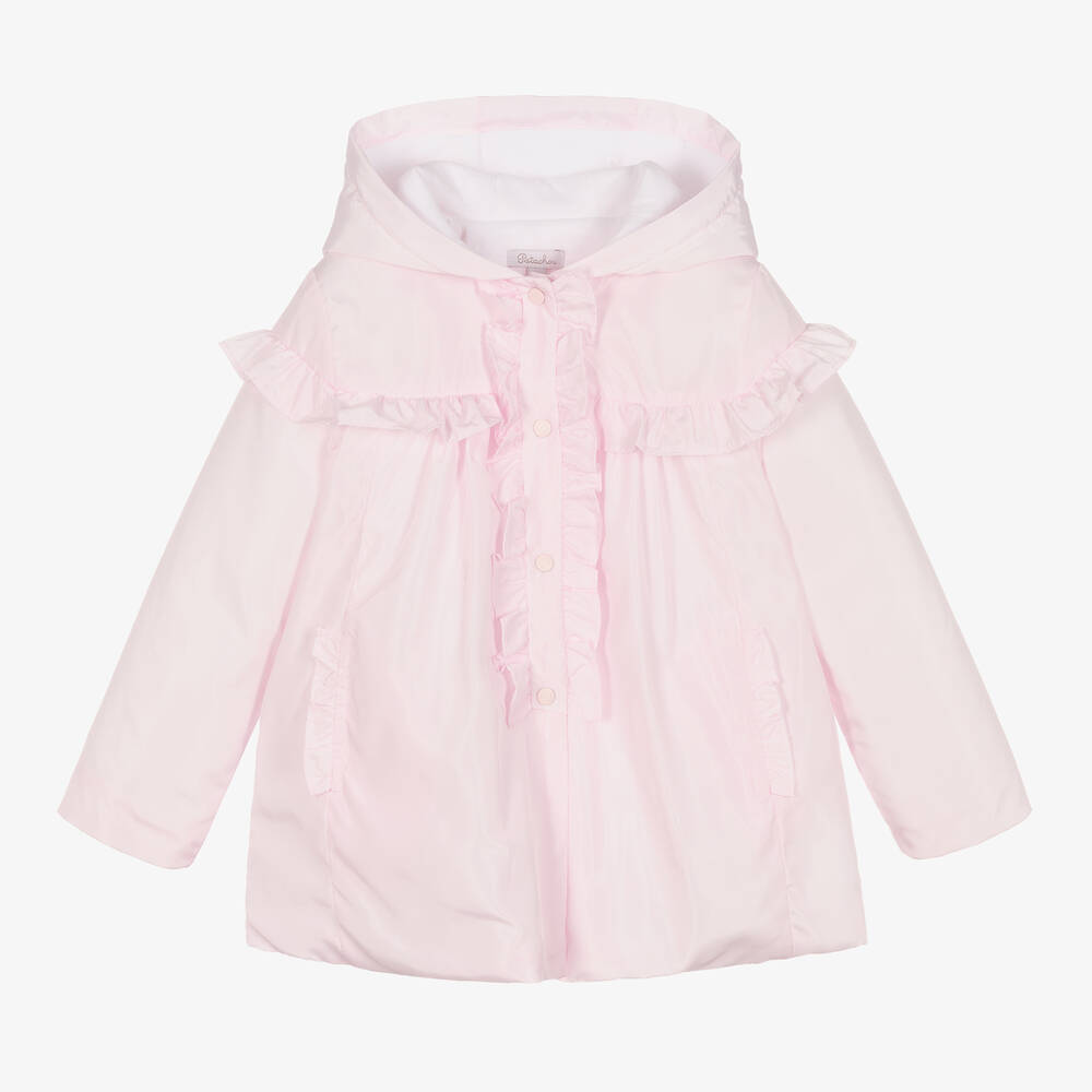 Patachou - Girls Pale Pink Hooded Coat | Childrensalon