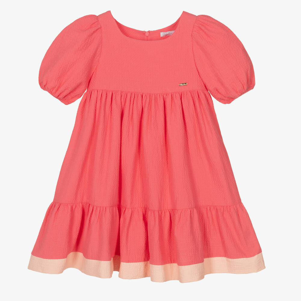Patachou - Girls Pink Cotton Dress | Childrensalon