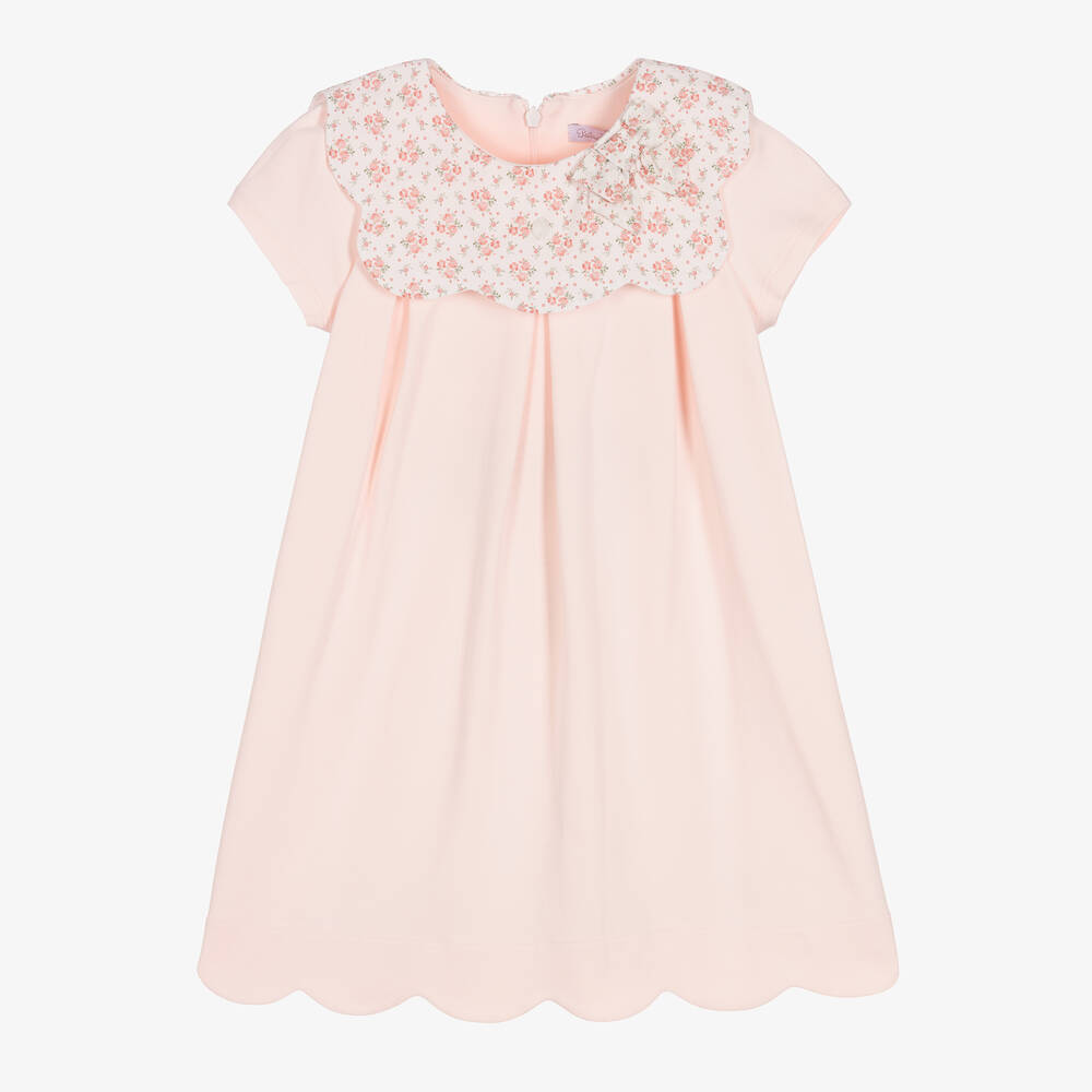 Patachou - Girls Pink Cotton Floral Liberty Dress | Childrensalon