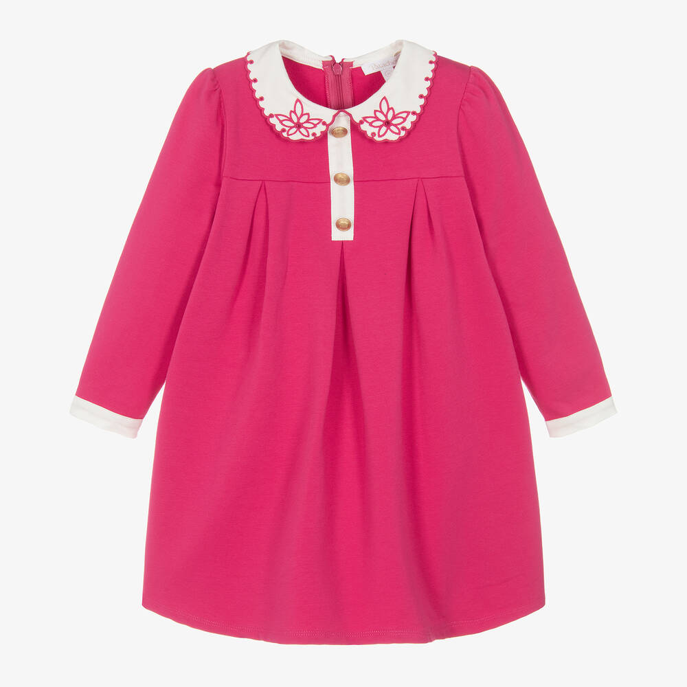Patachou - Girls Pink Cotton Jersey Dress | Childrensalon