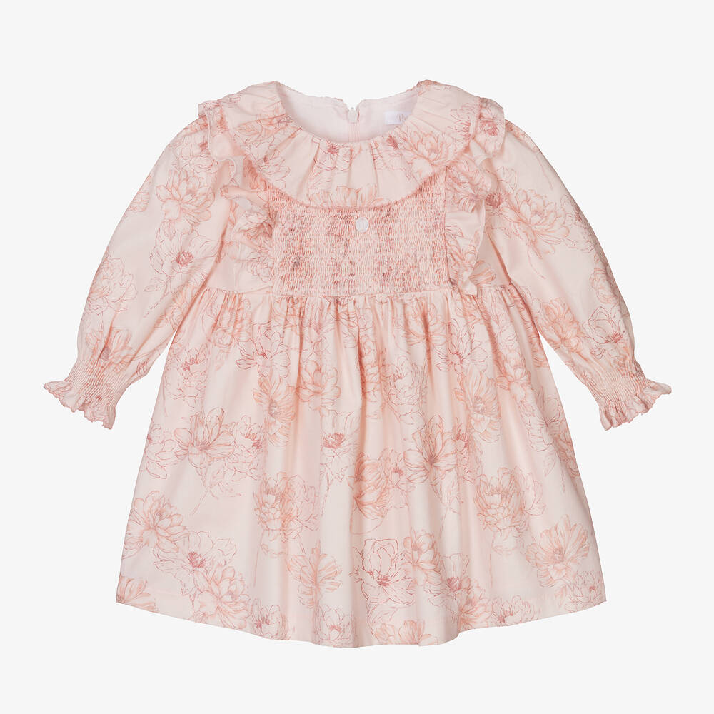 Patachou - Girls Pink Floral Cotton Dress | Childrensalon