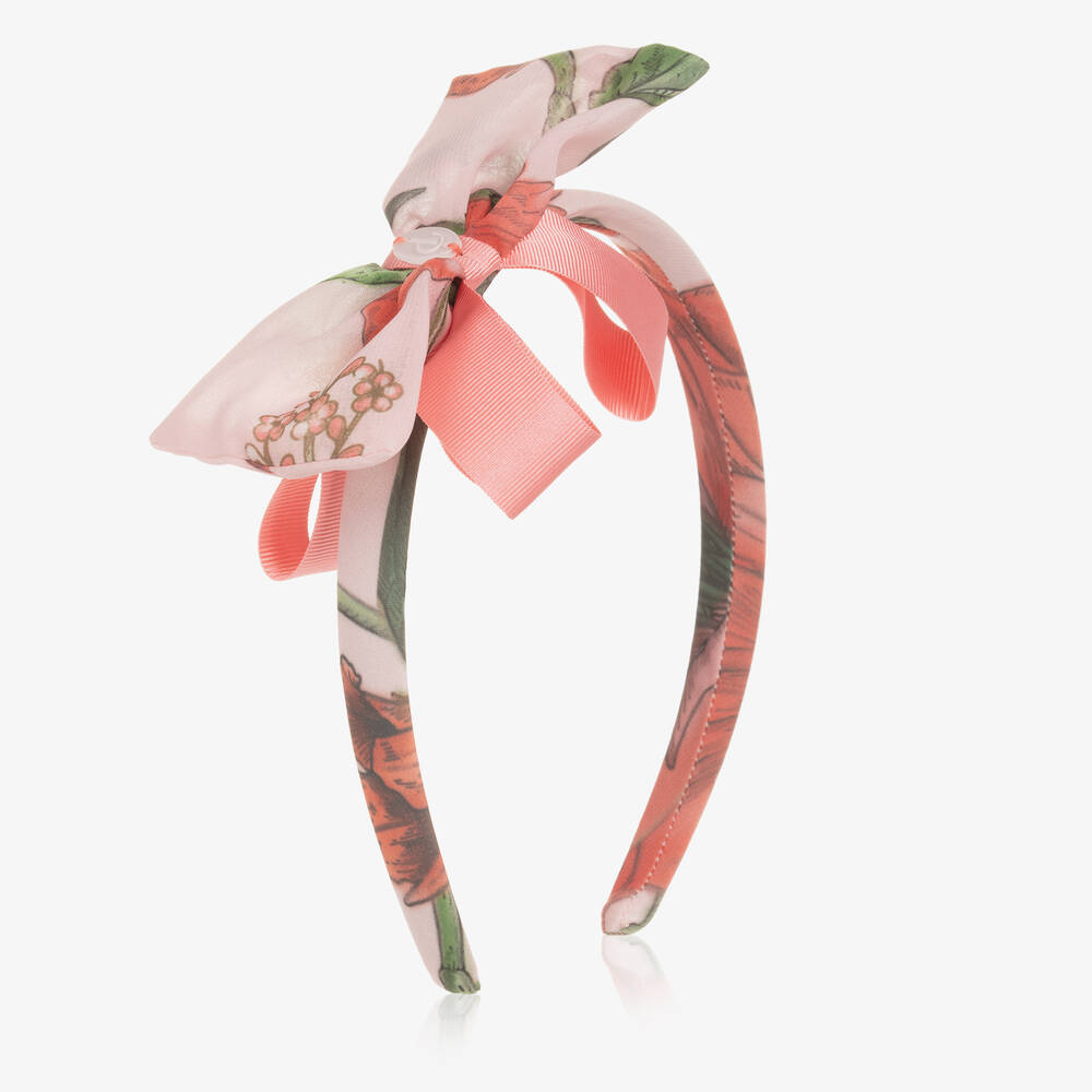 Patachou - Serre-tête rose imprimé fleurs | Childrensalon