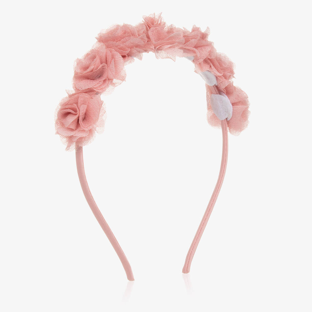 Patachou - Girls Pink Flower Hairband | Childrensalon