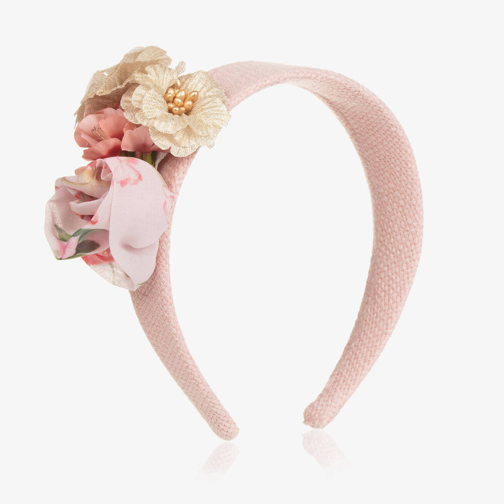 Patachou - Girls Pink Flower Hairband | Childrensalon