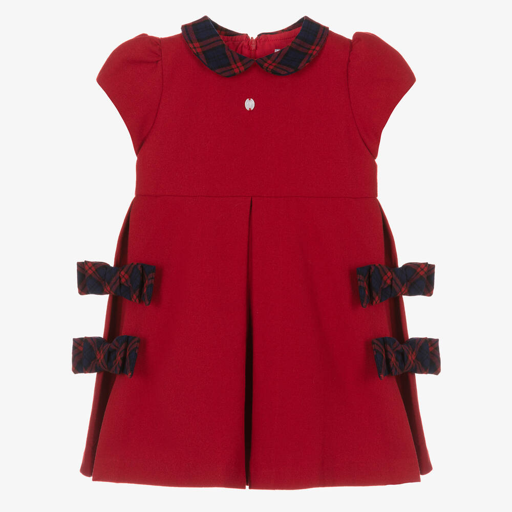 Patachou - Girls Red Collared Dress | Childrensalon