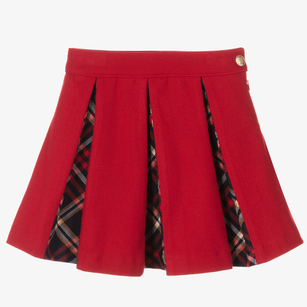 Patachou - Girls Red Pleated Skirt | Childrensalon