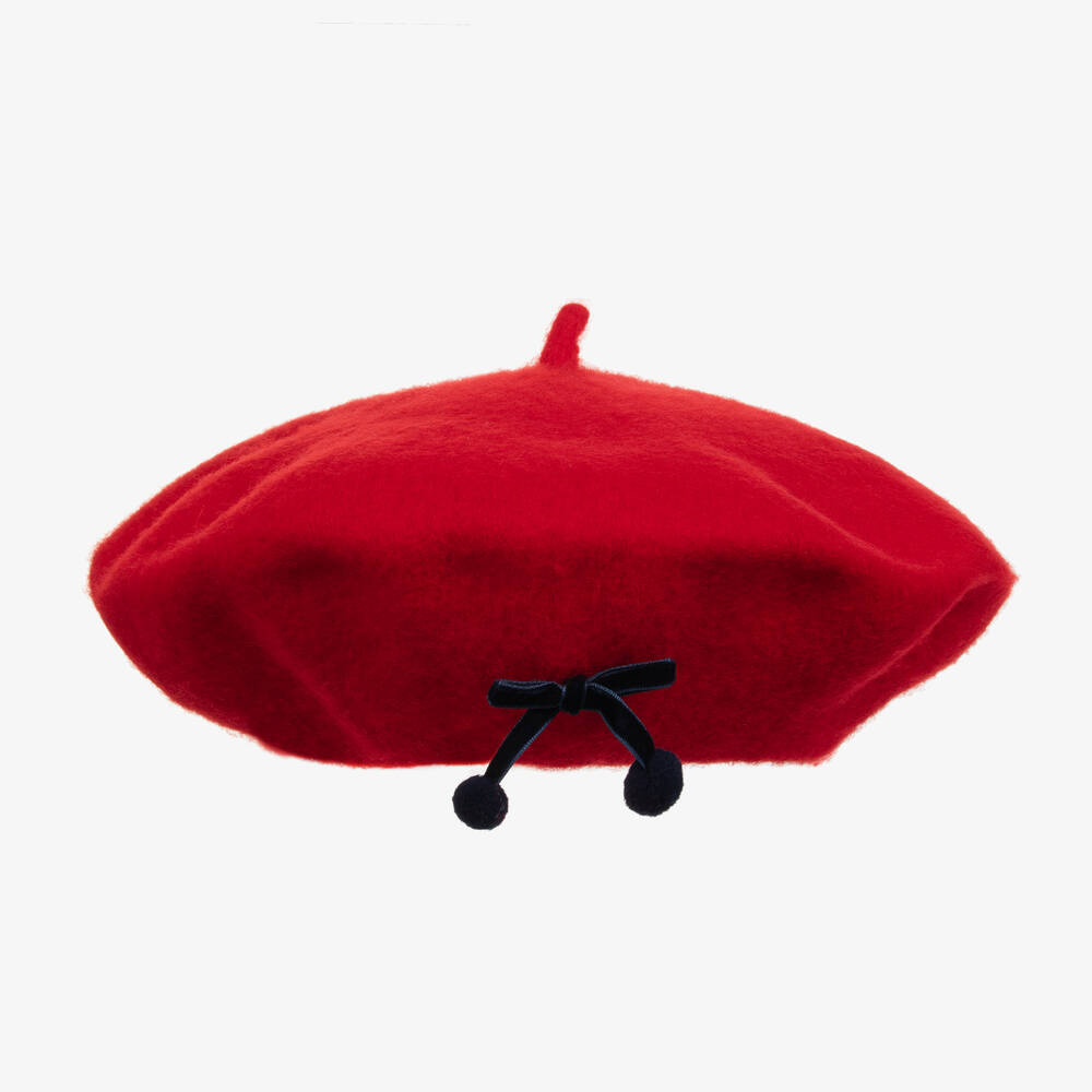 Patachou - قبعة بيريه صوف لون أحمر للبنات | Childrensalon