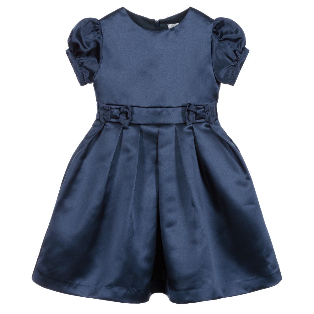 Patachou - Navy Blue Satin Dress | Childrensalon