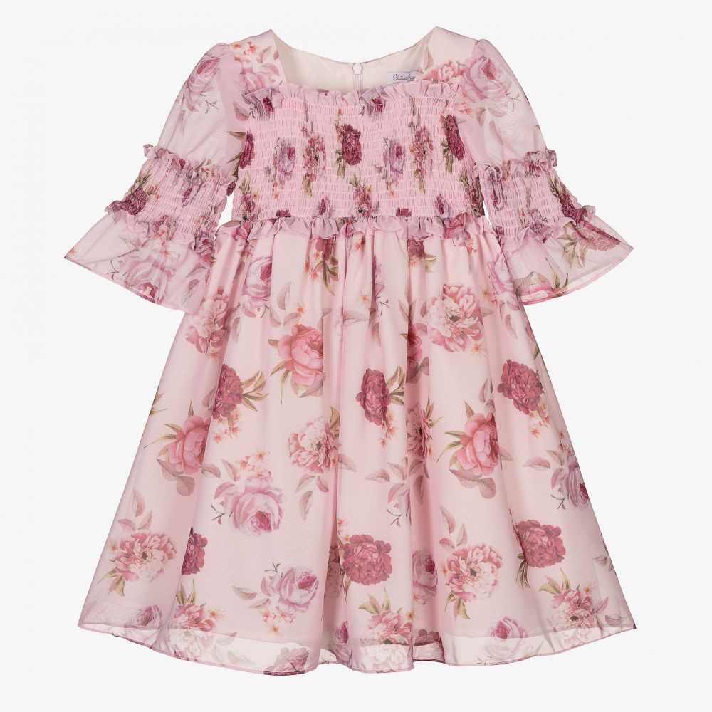 Patachou Babies' Girls Pink Floral Chiffon Dress | ModeSens