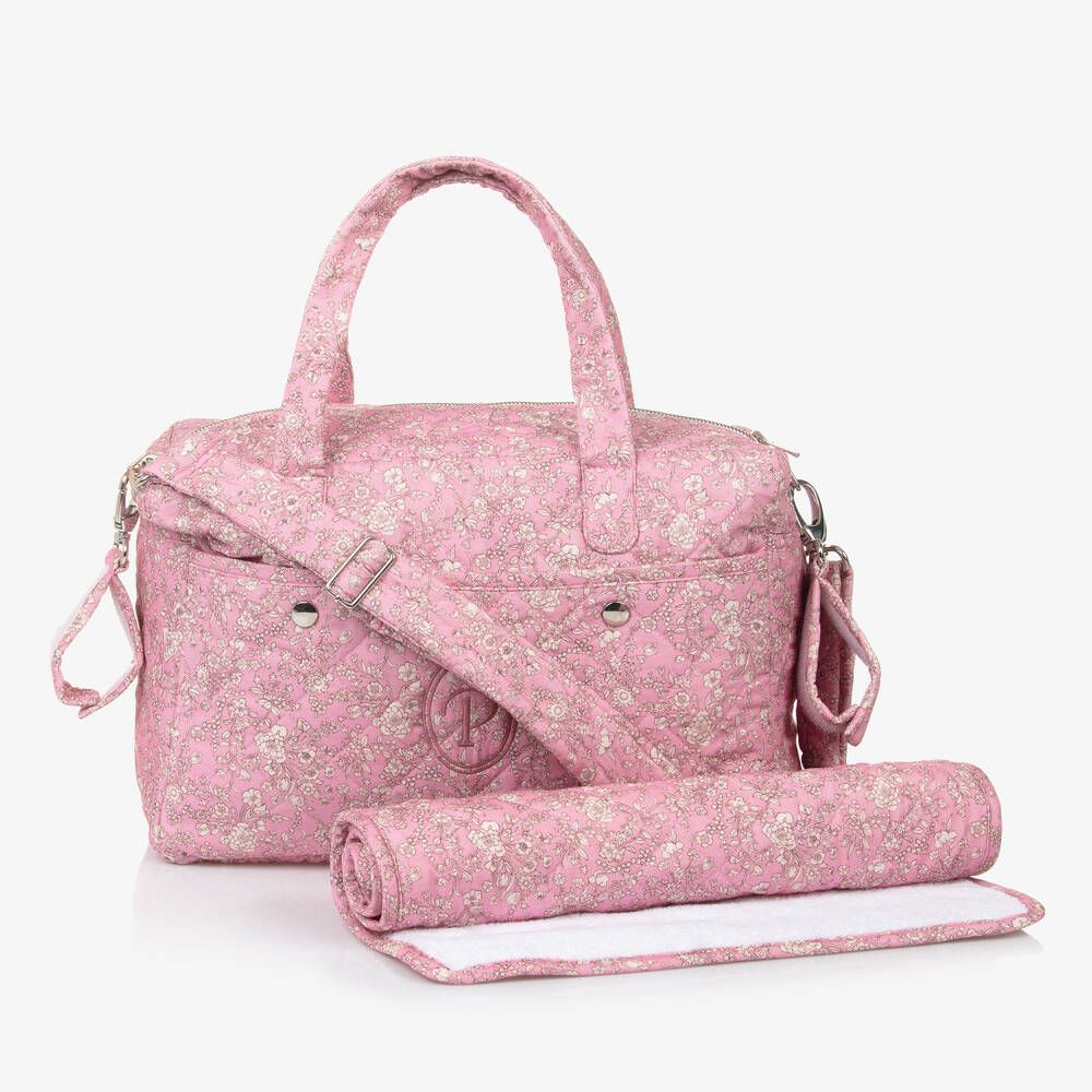 Patachou - Pink Floral Liberty Print Changing Bag (35cm) | Childrensalon