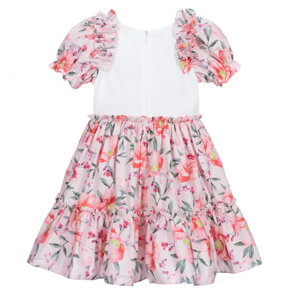 Patachou - White & Pink Cotton Dress | Childrensalon