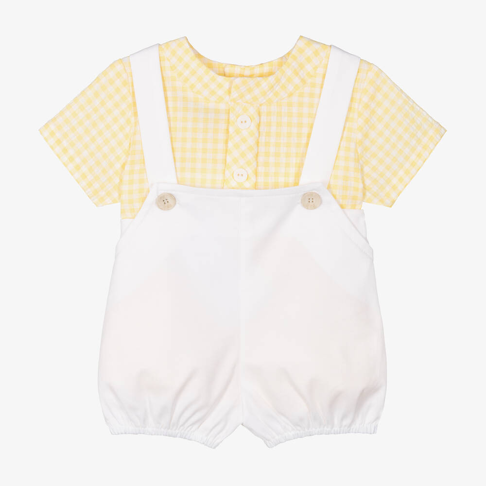 Paz Rodríguez - Желтый топ и белые шорты на бретелях для малышей | Childrensalon