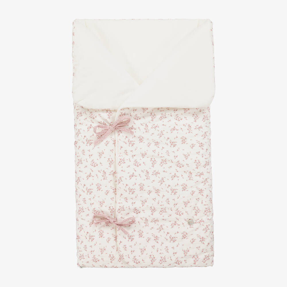 Paz Rodríguez - Baby Girls Ivory Cotton Floral Nest (66cm) | Childrensalon