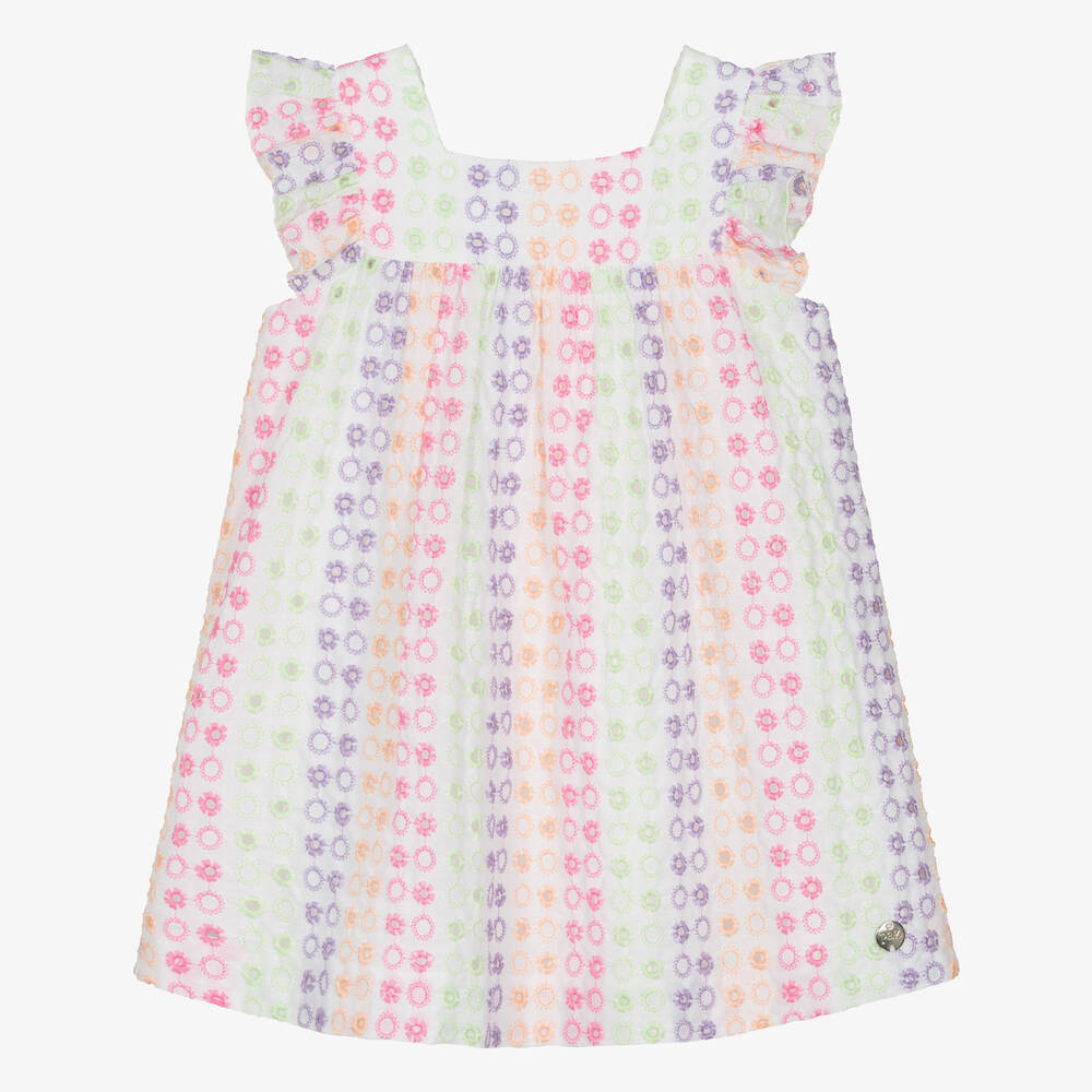 Paz Rodríguez - Розовое хлопковое платье с вышивкой для малышек | Childrensalon