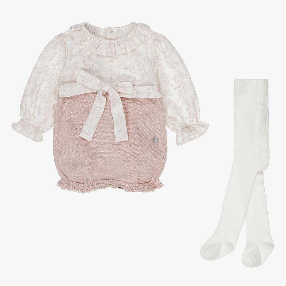 Paz Rodríguez - Baby Girls Pink Meadow Print Cotton Shortie Set | Childrensalon