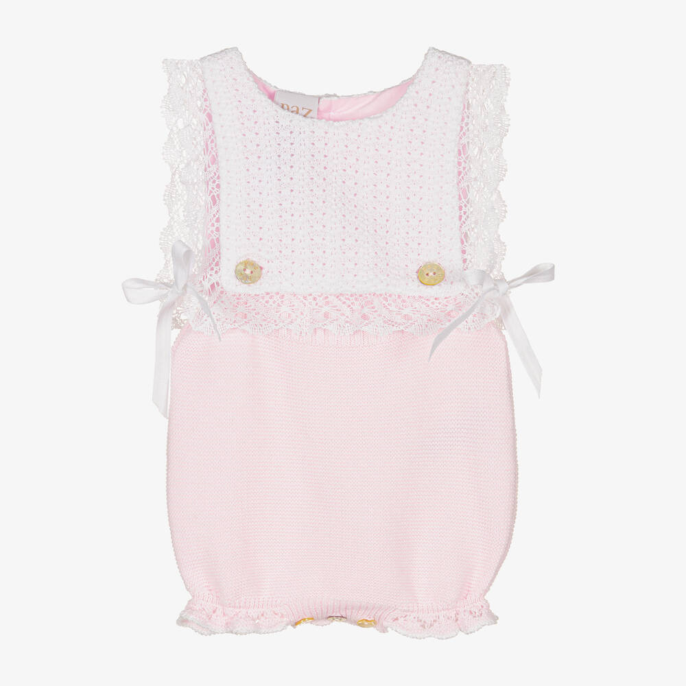 Paz Rodríguez - Baby Girls Pink Organic Cotton Knit Shortie | Childrensalon