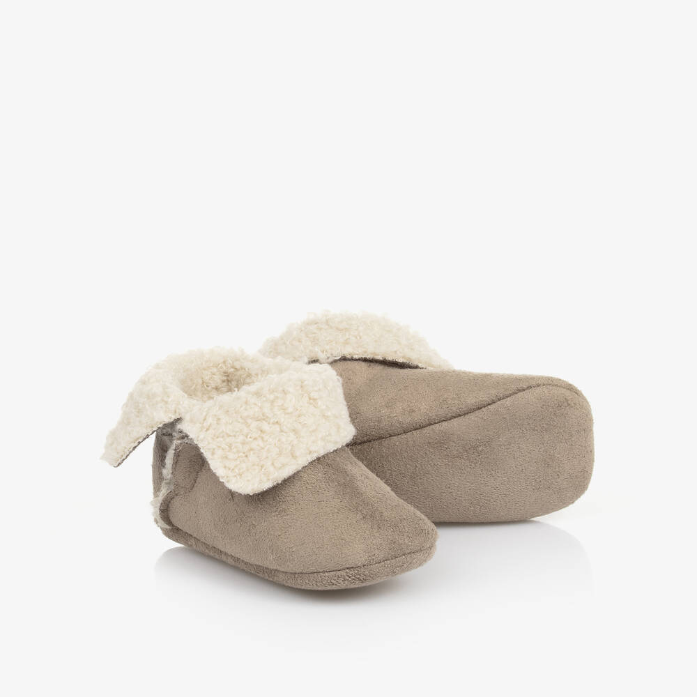 Paz Rodríguez - Beige Faux Suede Pre-Walker Shoes | Childrensalon