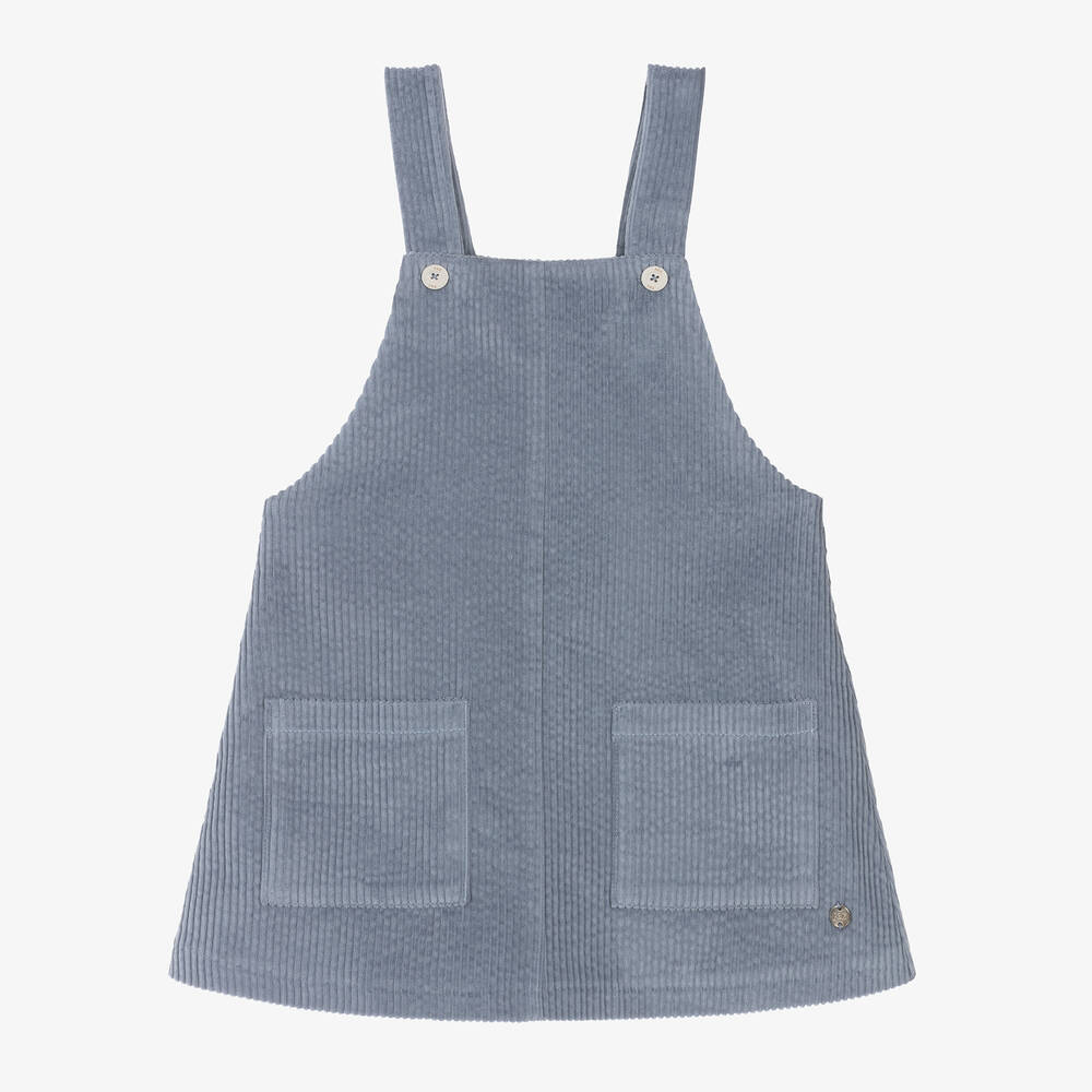 Paz Rodríguez - Girls Blue Corduroy Pinafore Dress | Childrensalon