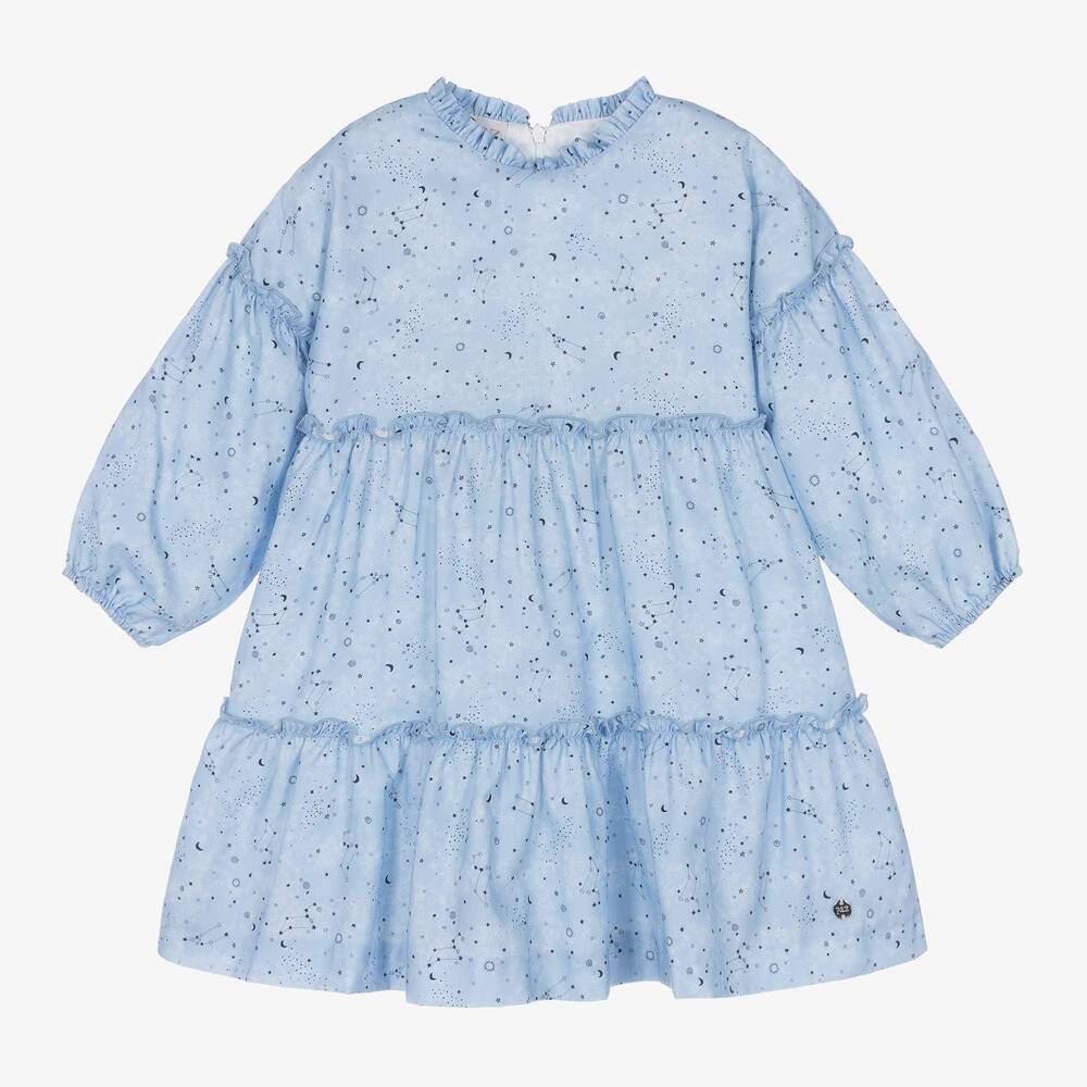 Paz Rodríguez - Girls Blue Cotton Dress | Childrensalon