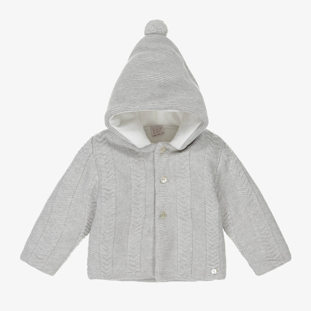 Paz Rodríguez - Grey Knitted Pram Coat | Childrensalon