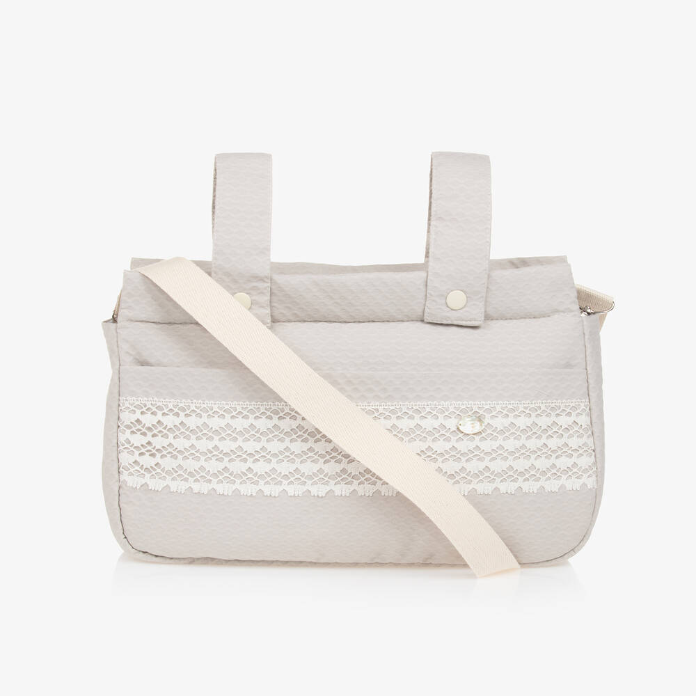 Paz Rodriguez Ivory Woven Chevron Changing Bag (36cm) In Neutral
