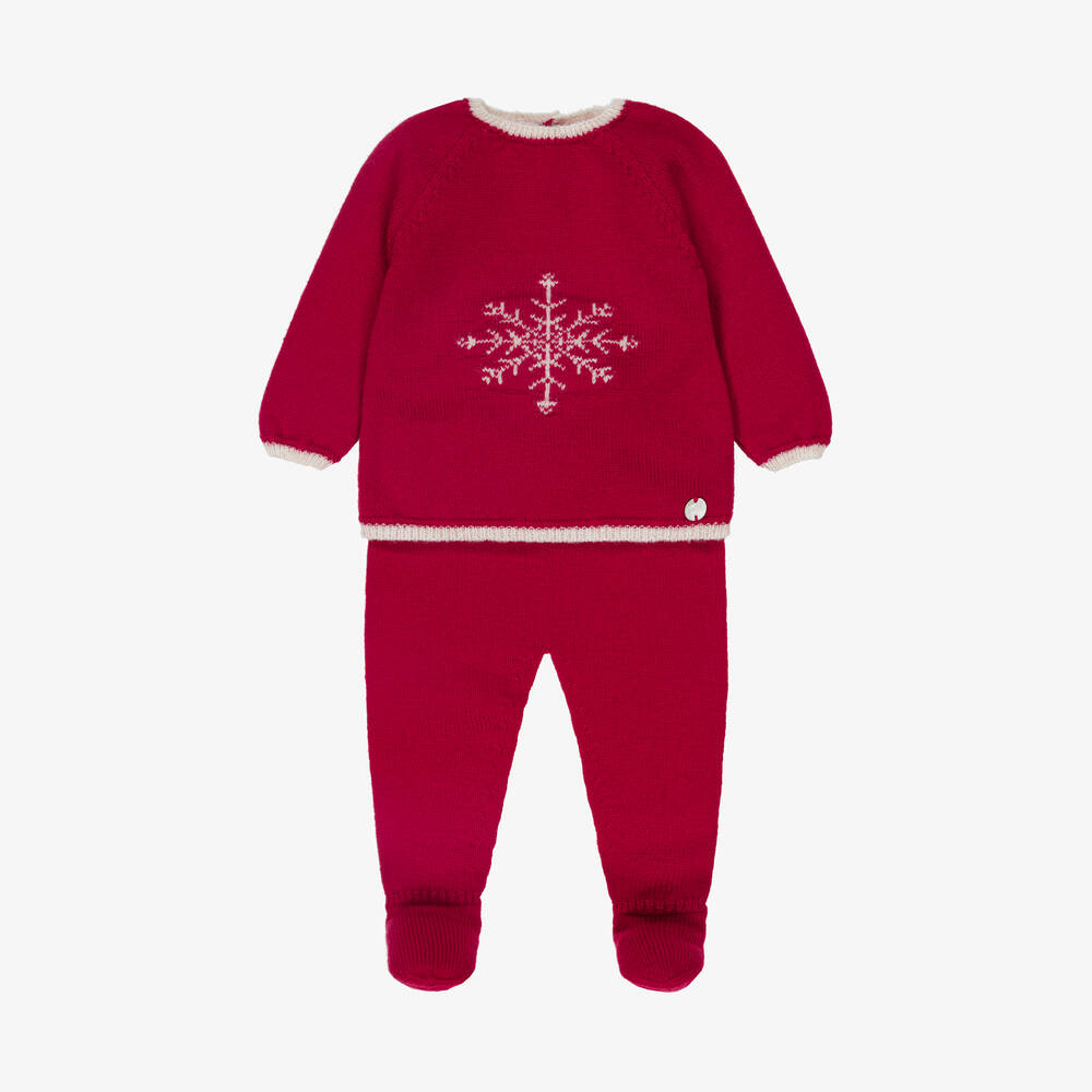 Paz Rodríguez - Red Wool Festive 2 Piece Babygrow | Childrensalon