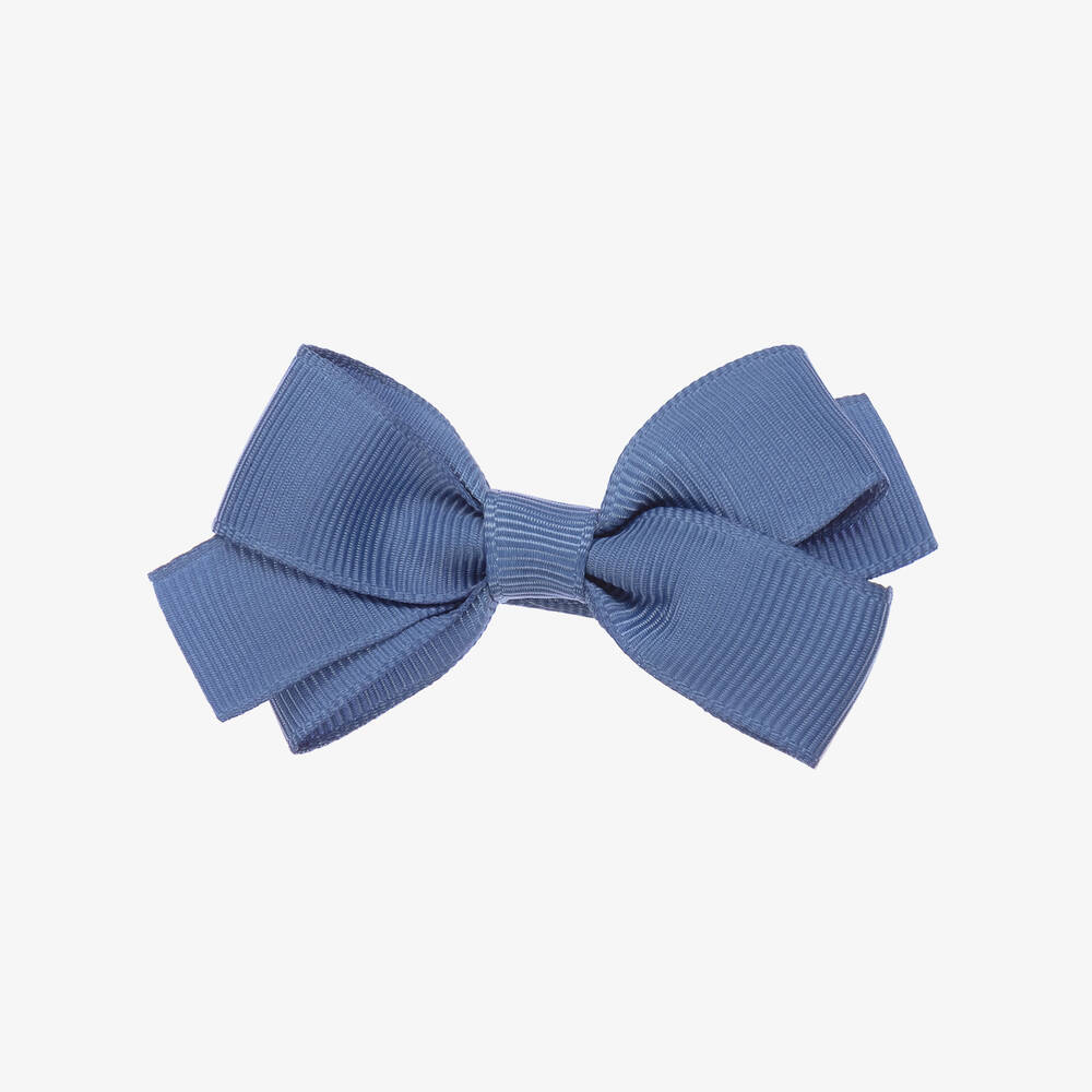 Peach Ribbons - Blaue Haarspange mit Schleife (7 cm) | Childrensalon