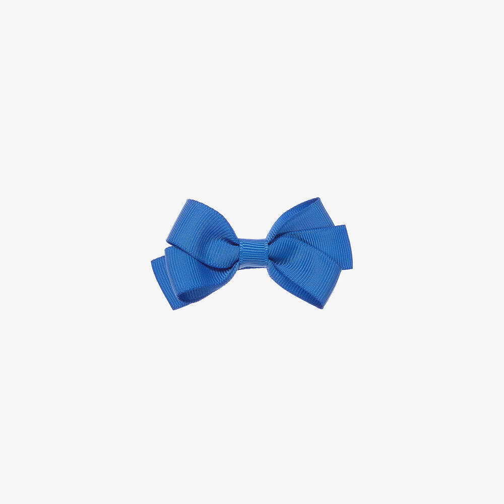 Peach Ribbons - Blue Bow Hair Clip (7cm) | Childrensalon