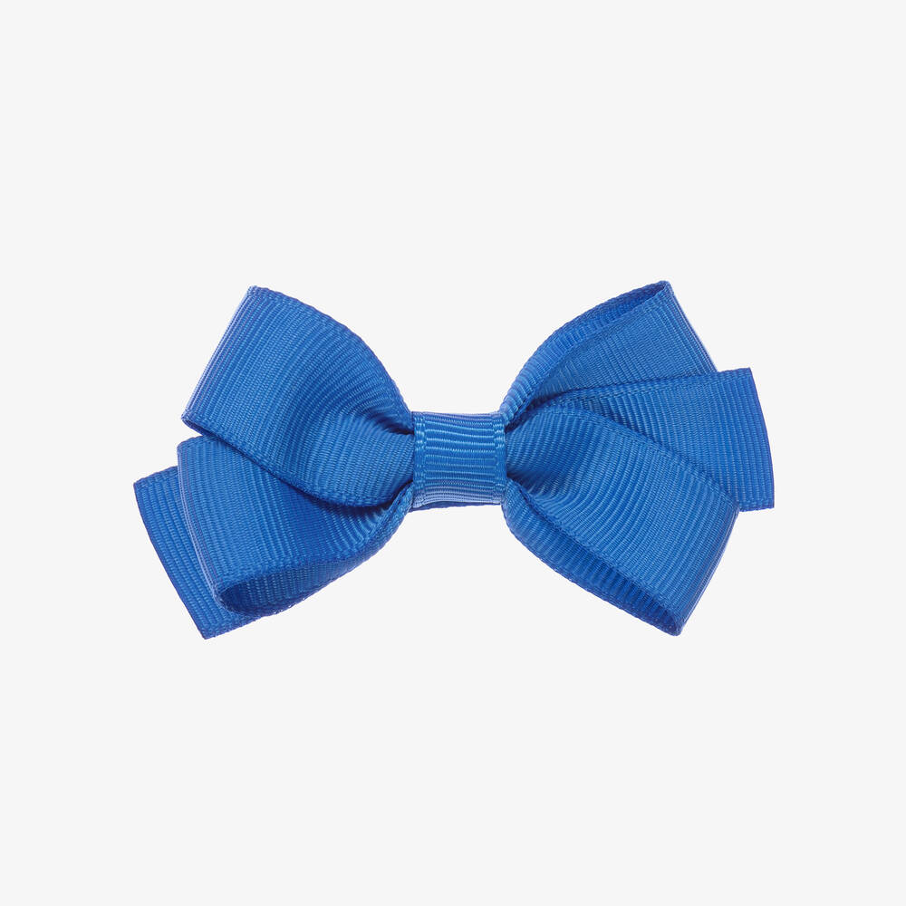 Peach Ribbons - Blue Bow Hair Clip (7cm) | Childrensalon