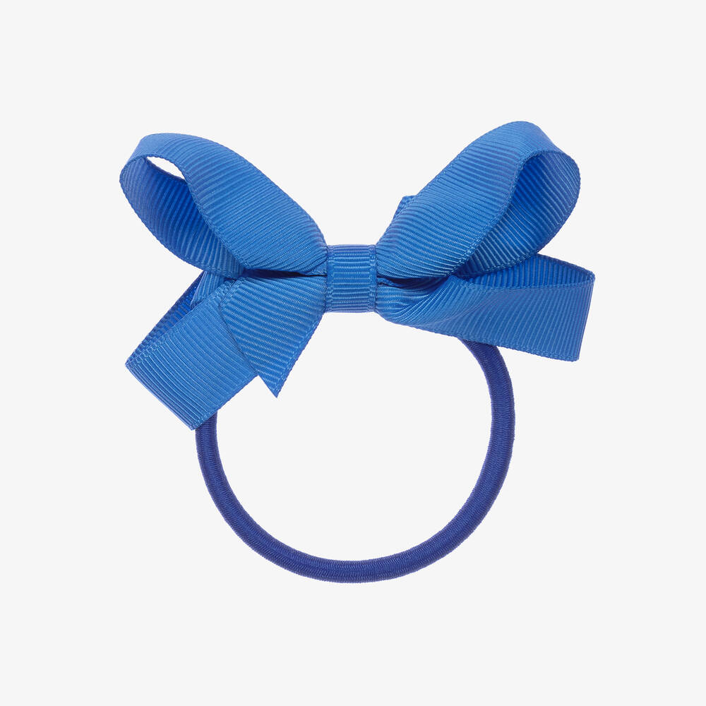 Peach Ribbons - Голубая резинка для волос с бантом (7 см) | Childrensalon