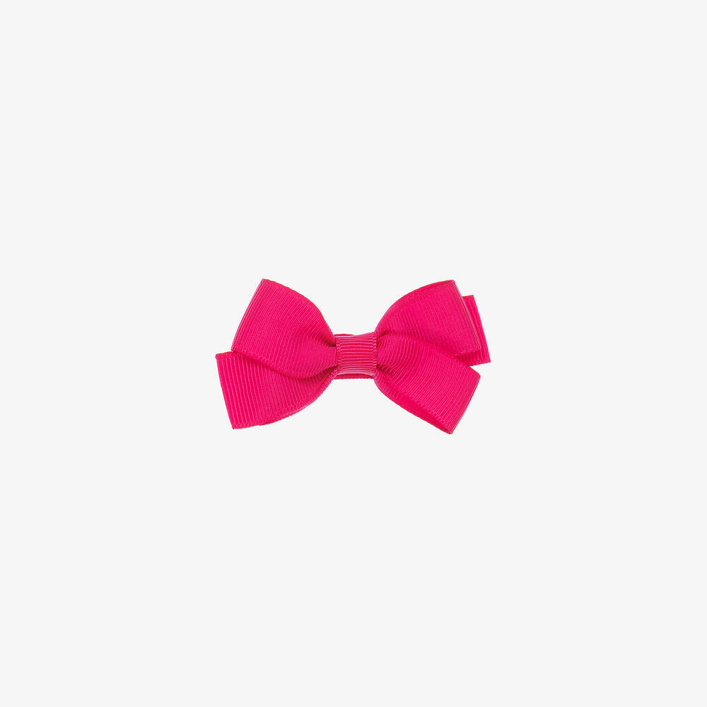Peach Ribbons - Fuchsia Pink Bow Hair Clip (7cm) | Childrensalon