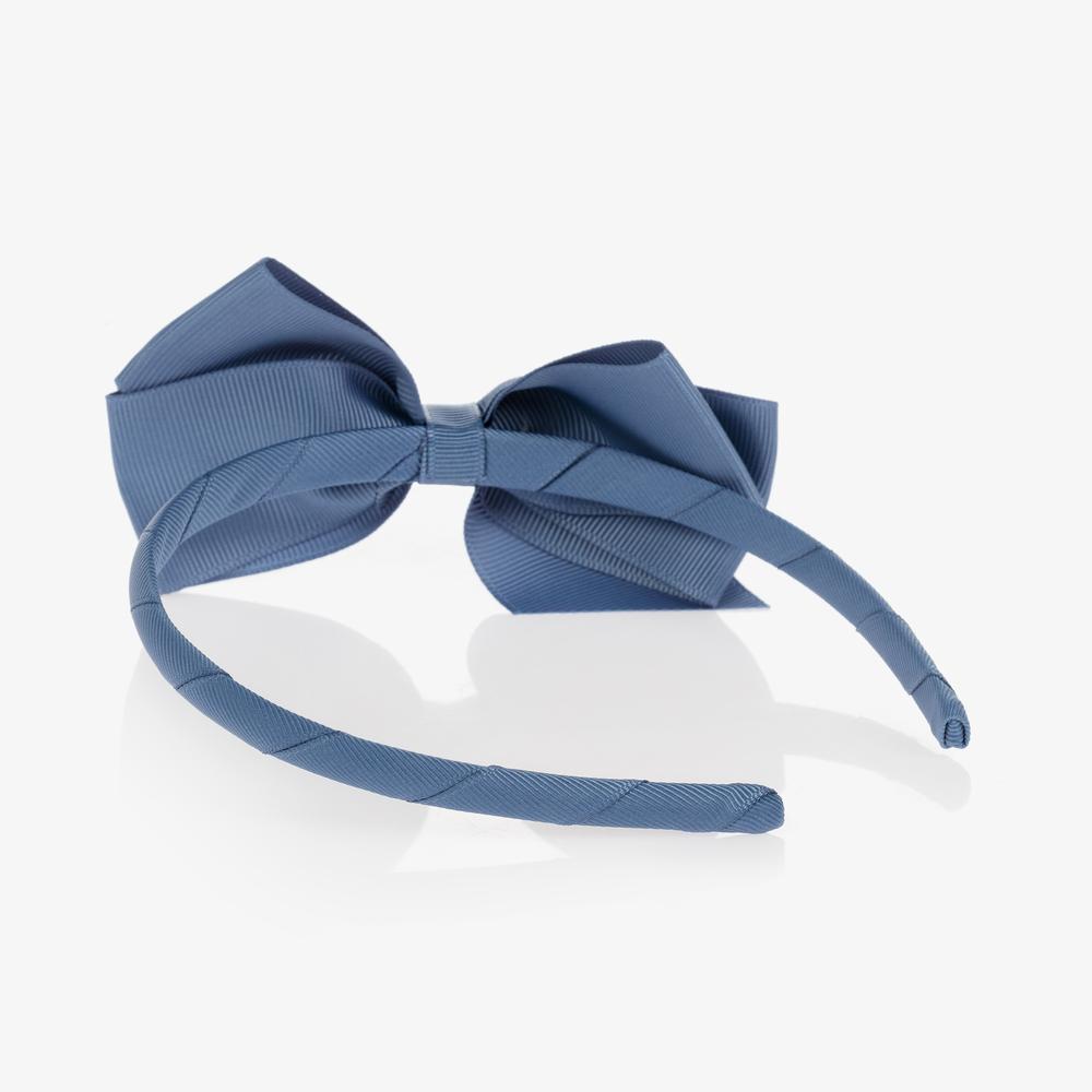 ArtGalleryZen Chic Ribbon Pearl Hair Band - Blue