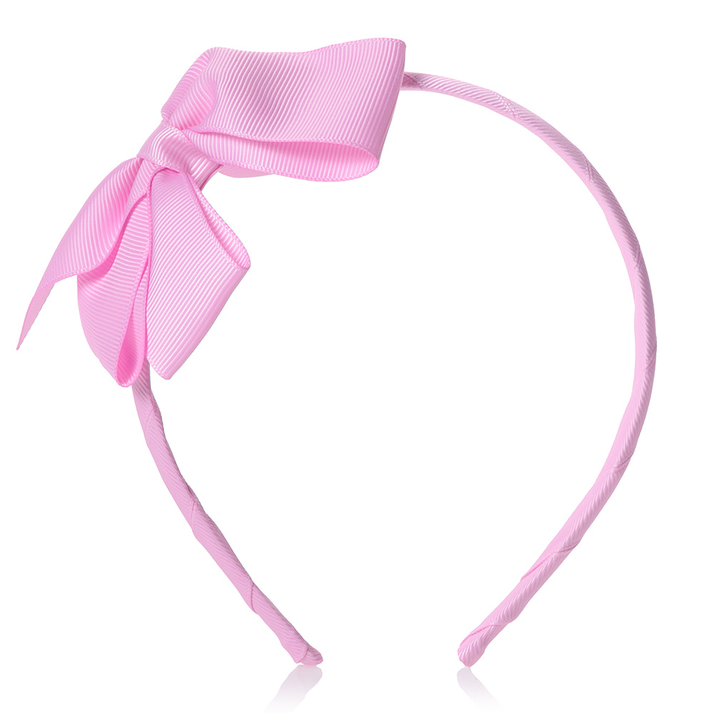 Peach Ribbons - Girls Pink Bow Hairband | Childrensalon