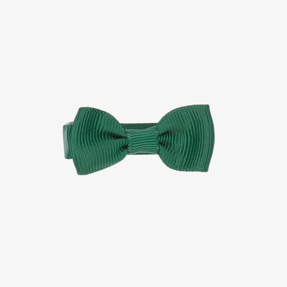 Peach Ribbons -  Grüne Schleifen-Haarspange (4,5 cm) | Childrensalon