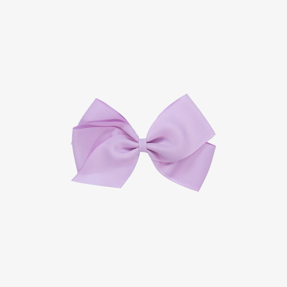 Peach Ribbons - Lilac Bow Hair Clip (12cm) | Childrensalon