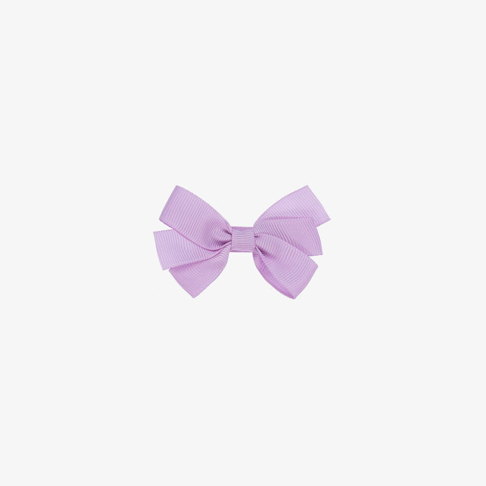 Peach Ribbons - Lilac Purple Bow Hair Clip (7cm) | Childrensalon