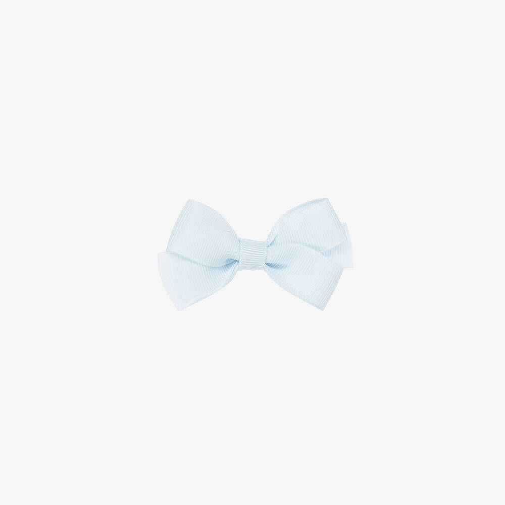 Peach Ribbons - Pale Blue Bow Hair Clip (7cm) | Childrensalon
